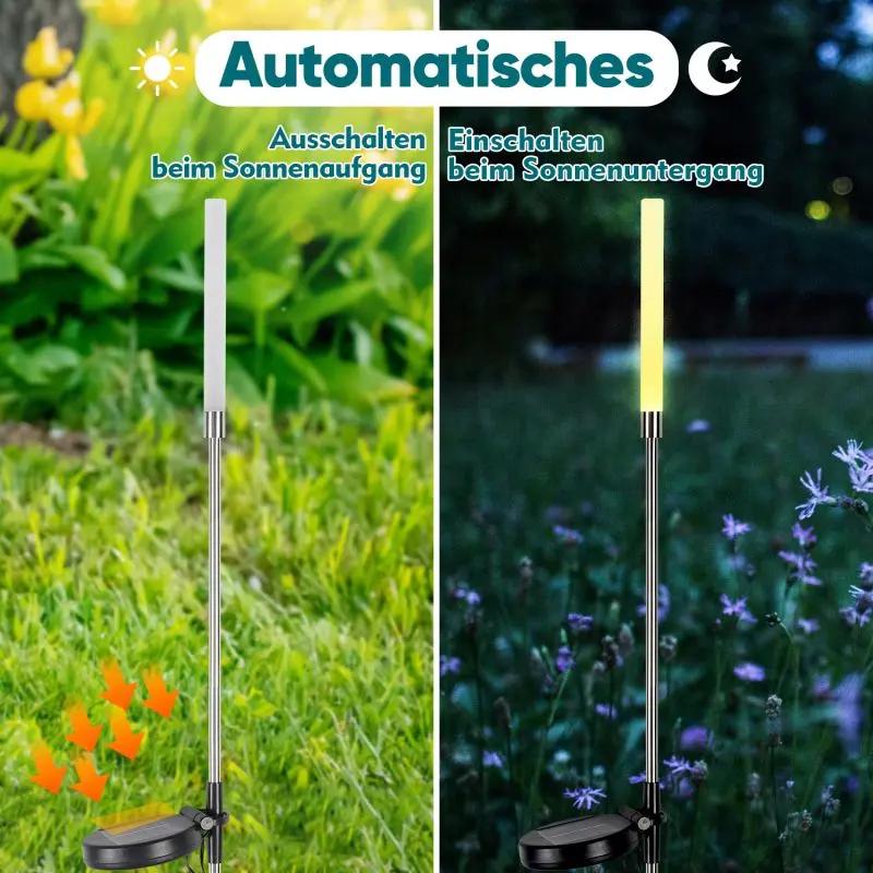 Salcar 2er Set LED Solar Gartenleuchte mit Blasen-Säulen Salcar
