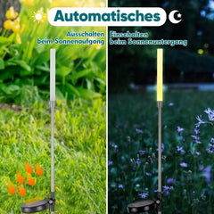 Salcar 2er Set LED Solar Gartenleuchte mit Blasen-Säulen Salcar