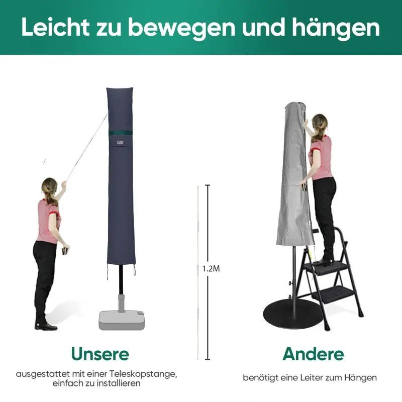 Sekey 175 x 27,5/35,5 cm Schutzhülle für 300 cm Sonnenschirm, aus Polyester-Gewebe Sekey