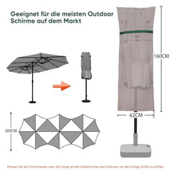 Sekey 160 x 62 cm Schutzhülle für Doppelsonnenschirm, aus Polyester-Gewebe Sekey