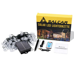 Salcar LED Lichterkette kaltweiß, solarbetrieben, wasserdicht – Ideal für Garten, Terrasse, Party & Weihnachten SEKEYMALL