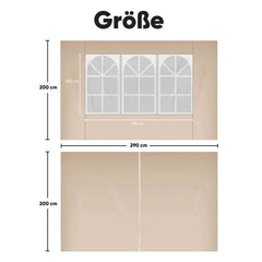 Sekey 3×3m Seitenwand für Pavillon, 2er Set, mit Reißverschlussv und Fenster Sekey