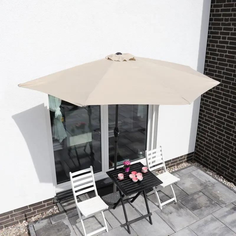 Sekey 270 cm Halbrund Sonnenschirm mit Kurbel, Sonnenschutz UV50+ Sekey