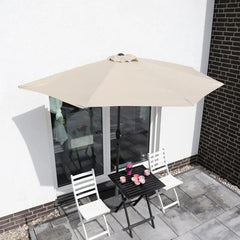 Sekey 270 cm Halbrund Sonnenschirm mit Kurbel, Sonnenschutz UV50+ Sekey