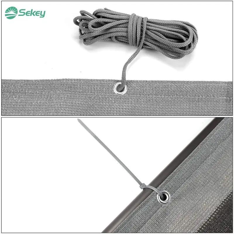 Sekey Balkon Sichtschutz aus 220 g/m² HDPE, Grau-weiß-schwarz gestreif Sekey