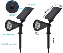 Salcar 2er Set LED Solar Gartenleuchte, mit 1800 mAh Akku Salcar