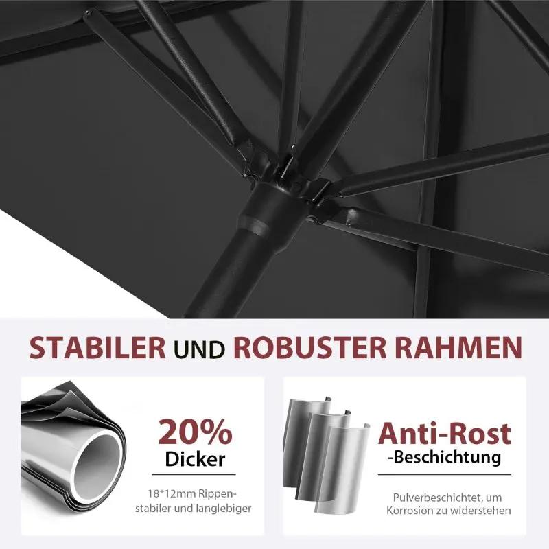 Sekey 200 x 125 cm Balkonschirm Rechteckig mit Balkongeländer, Sonnenschutz UV50+ Sekey