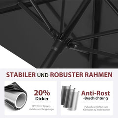 Sekey 200 x 125 cm Balkonschirm Rechteckig mit Balkongeländer, Sonnenschutz UV50+ Sekey