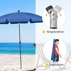 Sekey 200 cm Sonnenschirm mit Schutzhülle, Sonnenschutz UV50+ Sekey