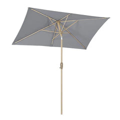 Sekey 210 x 140 cm Alu Sonnenschirm mit Kurbel, Sonnenschutz UV50+, aus Holz-Metall Sekey