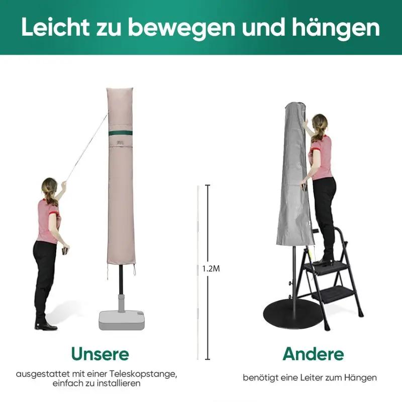 Sekey 175 x 27,5/35,5 cm Schutzhülle für 300 cm Sonnenschirm, aus Polyester-Gewebe Sekey