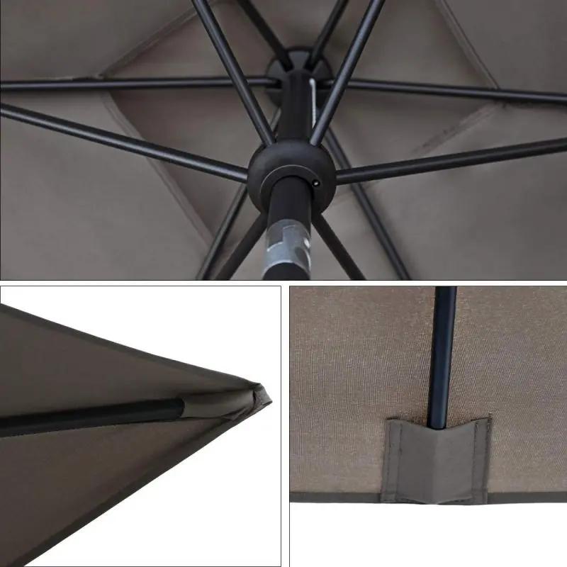 Sekey 210 x 140 cm Alu Sonnenschirm mit Kurbel, Sonnenschutz UV50+ Sekey
