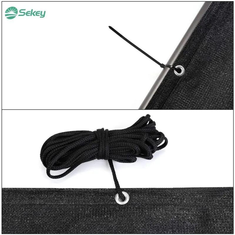Sekey Balkon Sichtschutz aus 220 g/m² HDPE, Schwarz Sekey