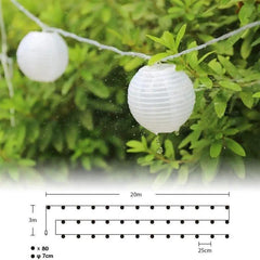 Salcar 3m/5m/10m/15m/20m LED Laternen-Lichterkette, 10/20/40/50/80 LEDs, 31V GS-zertifizierte Stromversorgung Salcar