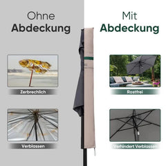 Sekey 190 x 30/50 cm Schutzhülle für 350 cm Sonnenschirm, aus Polyester-Gewebe Sekey
