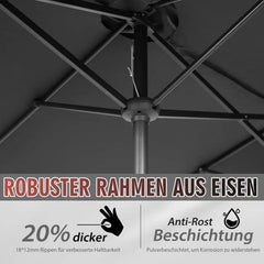 Sekey 220 × 400 cm Doppelsonnenschirm mit Kurbel, UV50+ Sekey