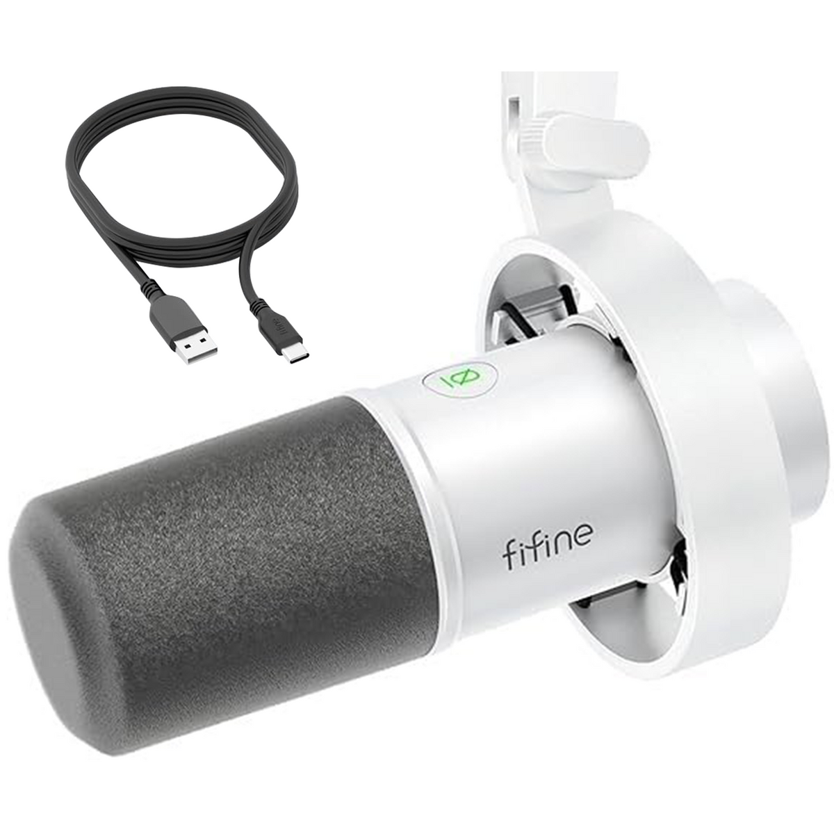 FIFINE K668 USB/XLR Dynamic Microphone with Mute Button and Shock Mount, Headphone Jack