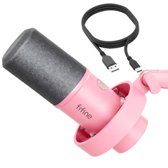 FIFINE K668 USB/XLR Dynamic Microphone with Mute Button and Shock Mount, Headphone Jack