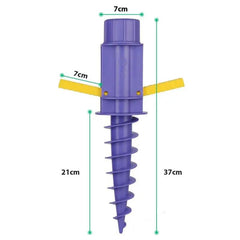 Sekey 22 mm - 32 mm Bodenhülse für Sonnenschirm, mit klappbaren Griffen und Aufhängehaken Sekey