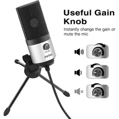 Fifine USB Kondensator Mikrofon mit Ständer, K669B Sekey