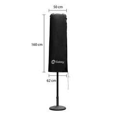 Sekey 160 x 50/62 cm Schutzhülle für Doppelsonnenschirm, aus Polyester-Gewebe Sekey