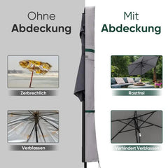 Sekey 220 x 30/50 cm Schutzhülle für 400 cm Sonnenschirm, aus Polyester-Gewebe Sekey