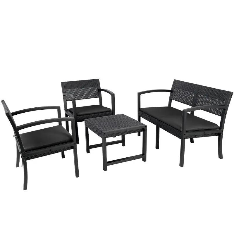 Sekey 4-teilig Gartenmöbel Set, Sofa, 2 Sessel und Gartentisch Sekey