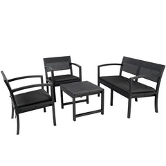 Sekey 4-teilig Gartenmöbel Set, Sofa, 2 Sessel und Gartentisch Sekey