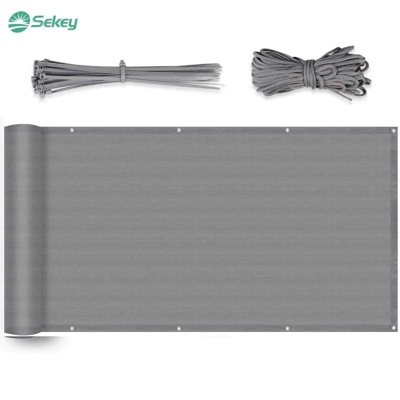 Sekey Balkon Sichtschutz aus 220 g/m² HDPE, Hellgrau Sekey