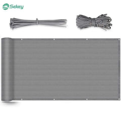 Sekey Balkon Sichtschutz aus 220 g/m² HDPE, Hellgrau Sekey