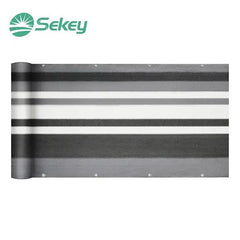 Sekey Balkon Sichtschutz aus 220 g/m² HDPE, Grau-weiß-schwarz gestreif Sekey