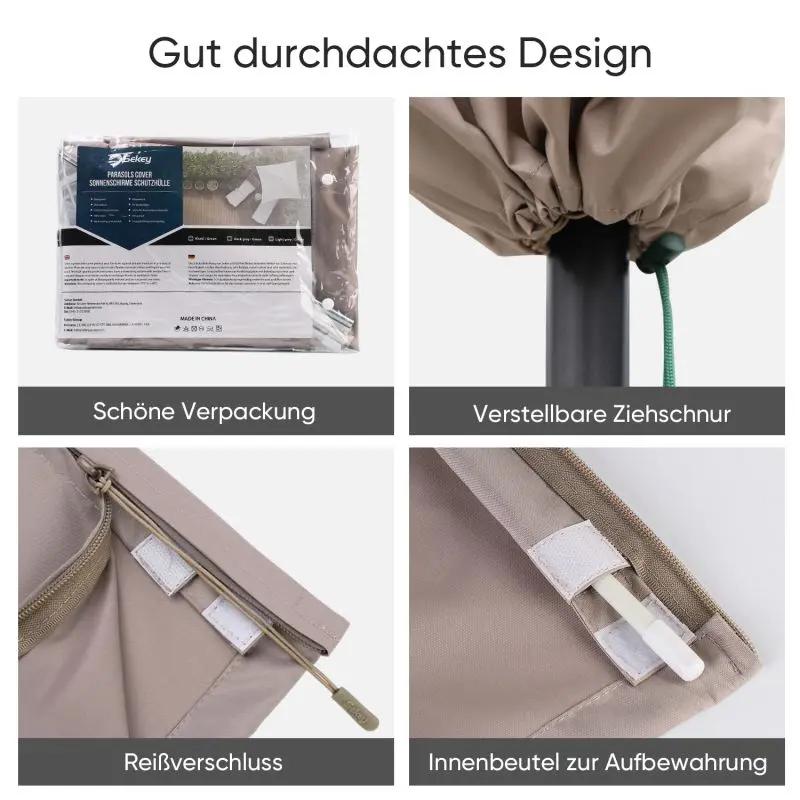 Sekey 220 x 30/50 cm Schutzhülle für 400 cm Sonnenschirm, aus Polyester-Gewebe Sekey