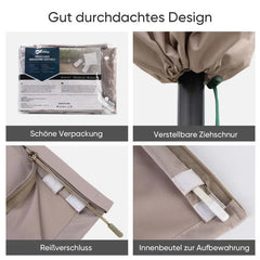 Sekey 220 x 30/50 cm Schutzhülle für 400 cm Sonnenschirm, aus Polyester-Gewebe Sekey