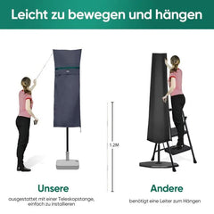 Sekey 160 x 62 cm Schutzhülle für Doppelsonnenschirm, aus Polyester-Gewebe Sekey