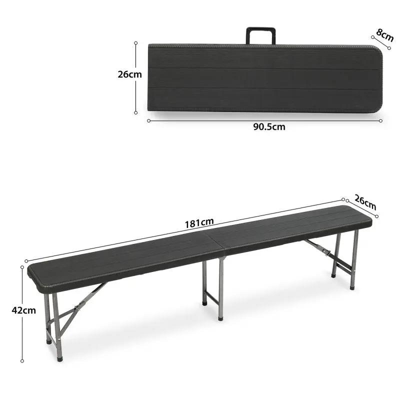 Sekey 180 cm Klappbar Gartenbank mit Tragegriff, bis 200kg Belastbar Sekey