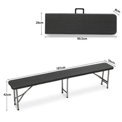 Sekey 180 cm Klappbar Gartenbank mit Tragegriff, bis 200kg Belastbar Sekey