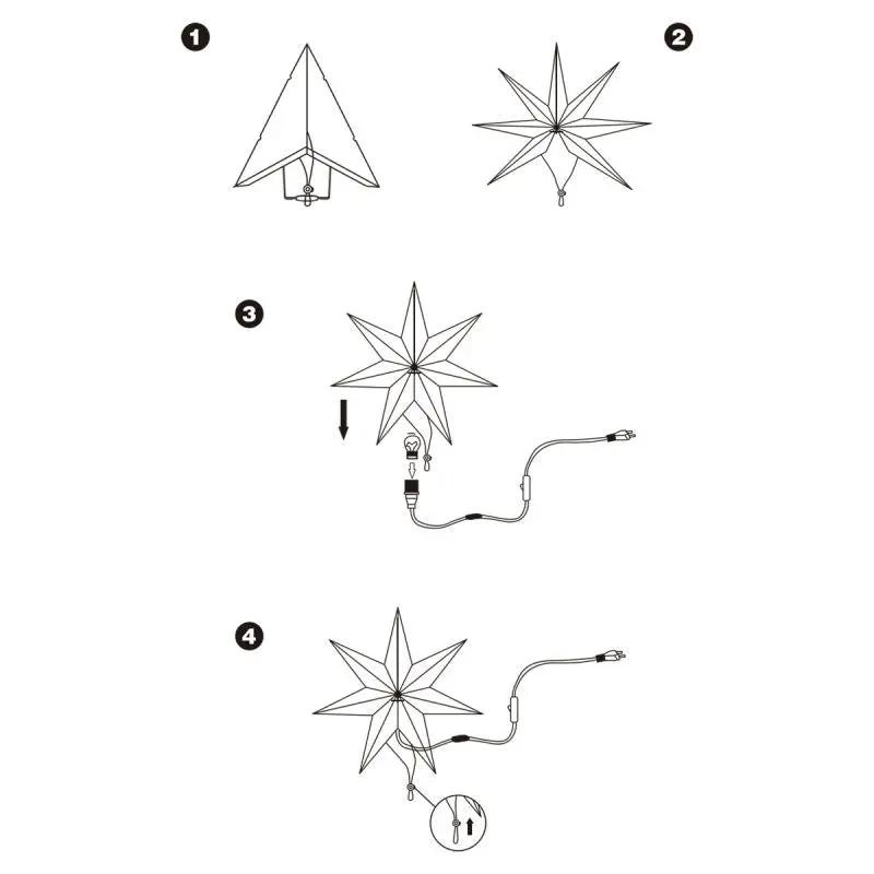 Salcar 55 cm / 75 cm LED Papierstern zum Aufhängen Salcar