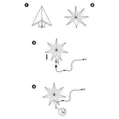 Salcar 55 cm / 75 cm LED Papierstern zum Aufhängen Salcar