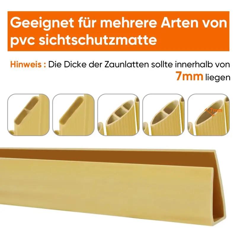 Sekey 5x1m PVC Abschlussleiste für PVC Sichtschutzmatte Sekey