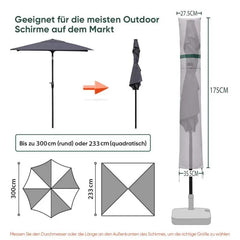 Sekey 175 x 27,5/35,5 cm Schutzhülle für 300 cm Sonnenschirm, aus Polyester-Gewebe Sekey