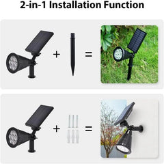 Salcar 2er Set LED Solar Gartenleuchte, mit 1800 mAh Akku Salcar
