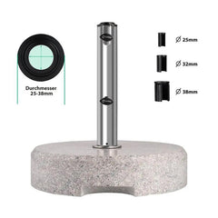 Sekey 25 kg Granit Sonnenschirmständer, für Schirmstock Ø 22 - 38 mm Sekey