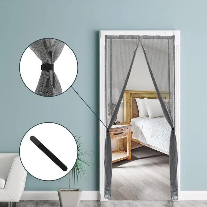 Sekey Zuschneidbar Magnet Fliegengitter Tür aus Polyester, Grau Sekey