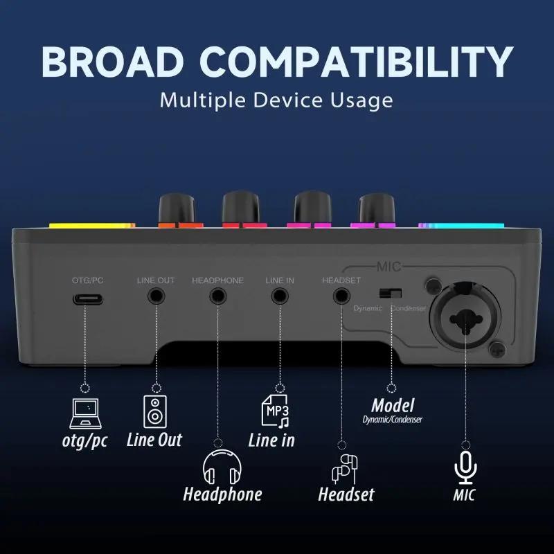 Fifine XLR Gaming Audio Mixer, individuelle Steuerung Sekey