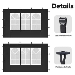 Sekey 3×3m Seitenwand für Pavillon, 2er Set, mit 2 Fenster Sekey