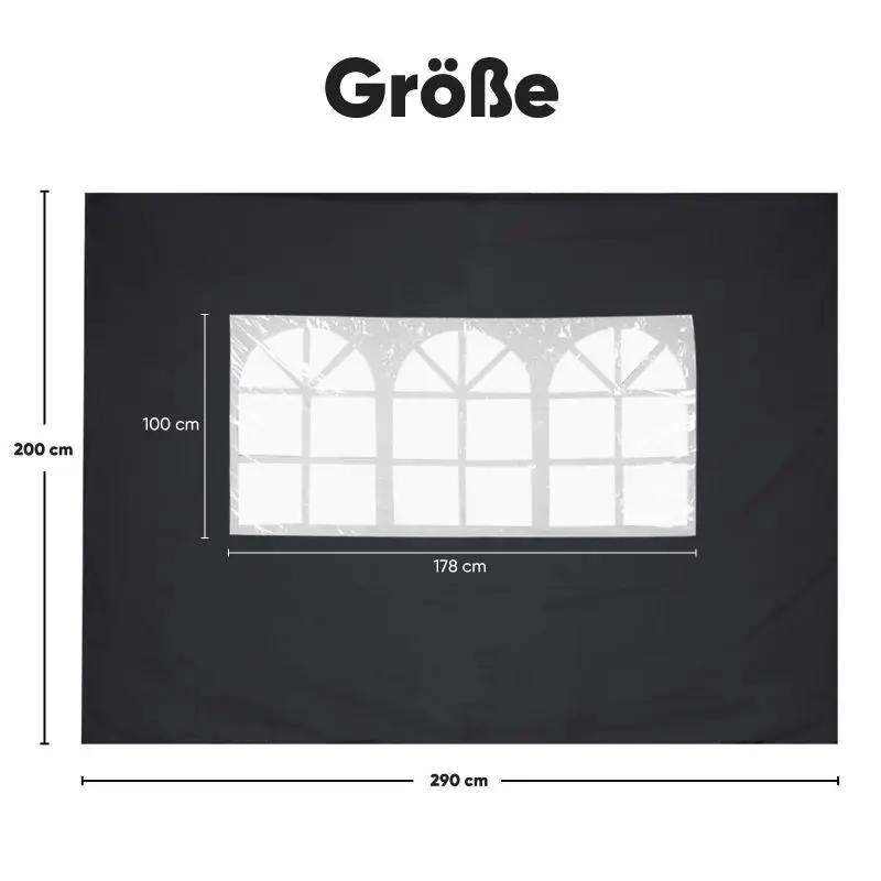 Sekey 3×3m Seitenwand für Pavillon, 2er Set, mit 2 Fenster Sekey
