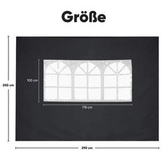 Sekey 3×3m Seitenwand für Pavillon, 2er Set, mit 2 Fenster Sekey