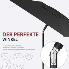 Sekey 200 x 125 cm Balkonschirm Rechteckig mit Balkongeländer, Sonnenschutz UV50+ Sekey