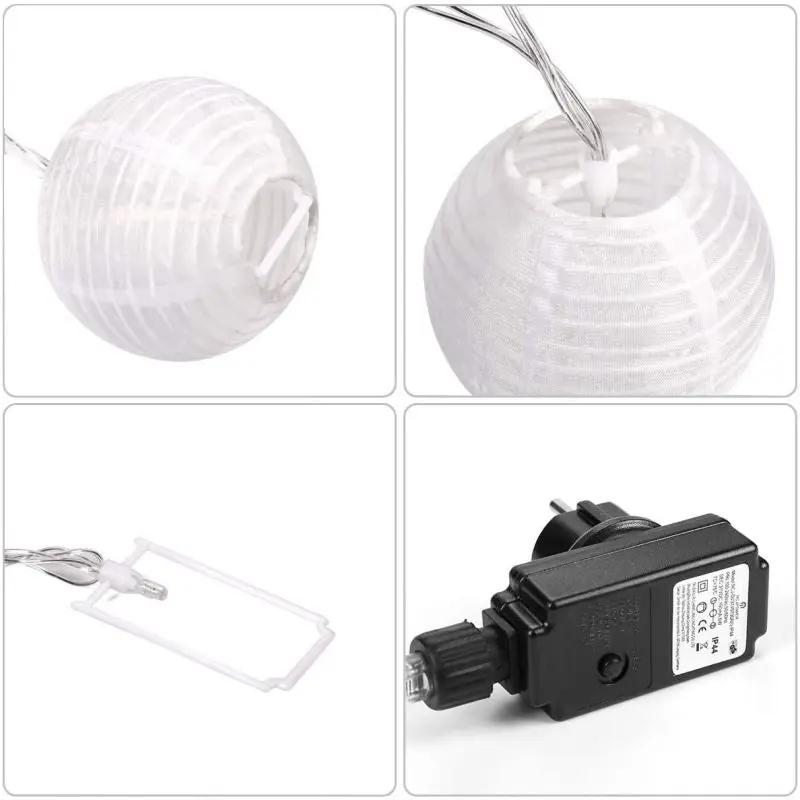 Salcar 3m/5m/10m/15m/20m LED Laternen-Lichterkette, 10/20/40/50/80 LEDs, 31V GS-zertifizierte Stromversorgung Salcar