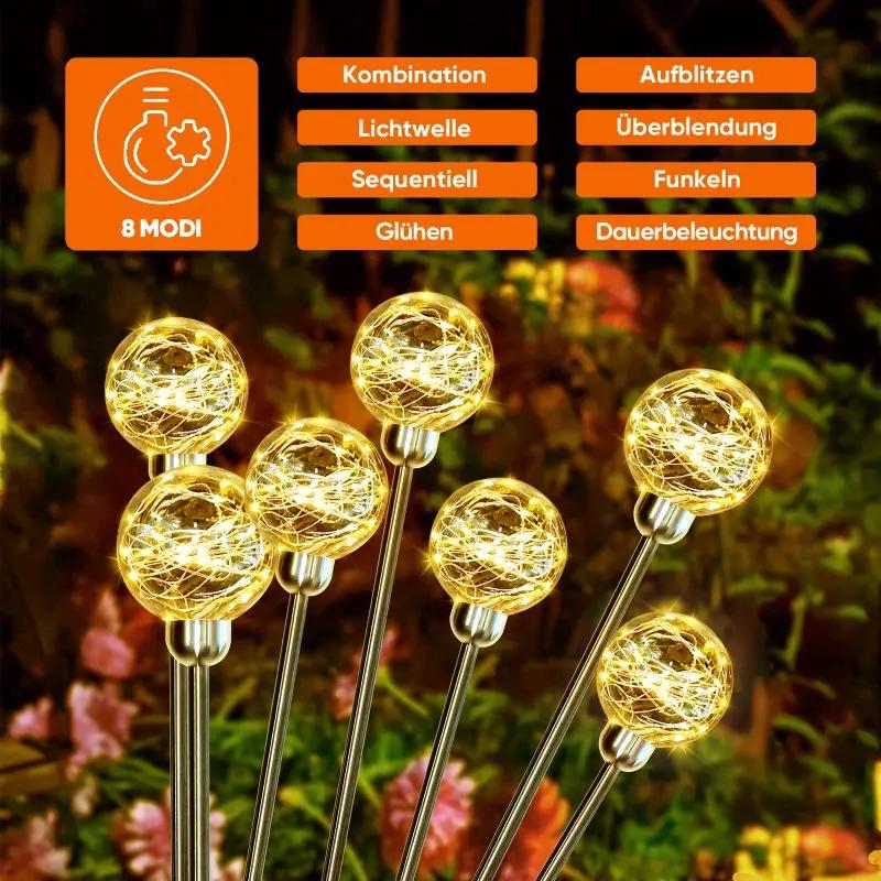 Salcar 2er Set LED Solar Gartenleuchte mit Wunschkugel-Effekt Salcar